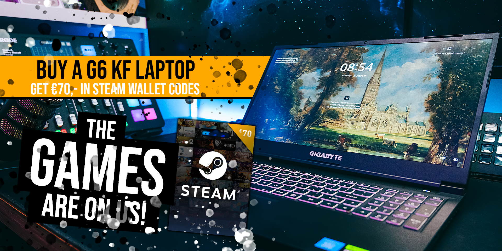The games are on us! - Koop een G6 KF laptop en krijg €70,- Steam tegoed
